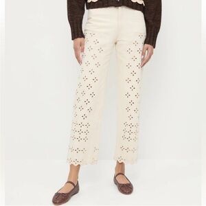 Loeffler Randall Cream Cropped Jeans